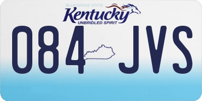KY license plate 084JVS