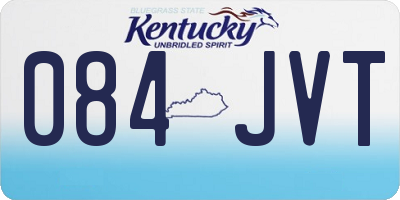 KY license plate 084JVT