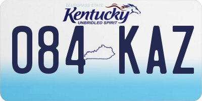 KY license plate 084KAZ