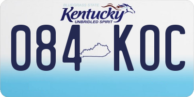 KY license plate 084KOC