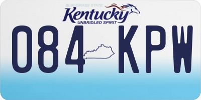 KY license plate 084KPW