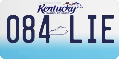 KY license plate 084LIE