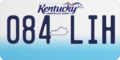 KY license plate 084LIH