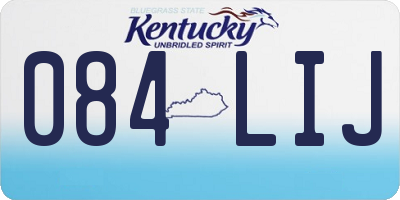 KY license plate 084LIJ