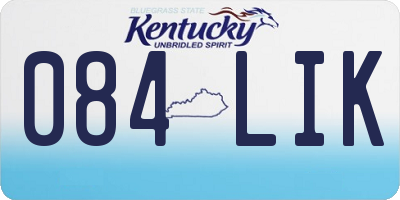 KY license plate 084LIK