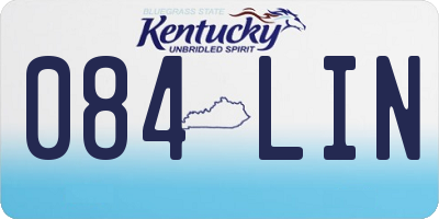 KY license plate 084LIN