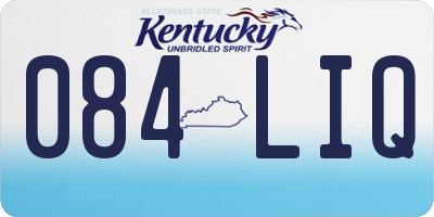 KY license plate 084LIQ
