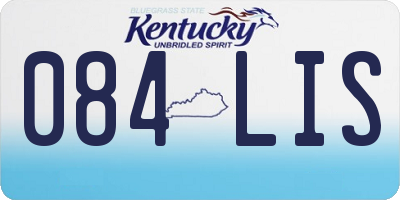 KY license plate 084LIS