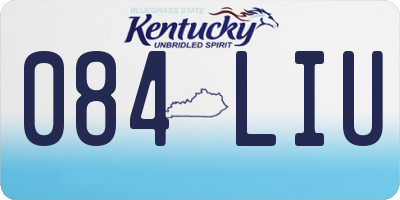 KY license plate 084LIU