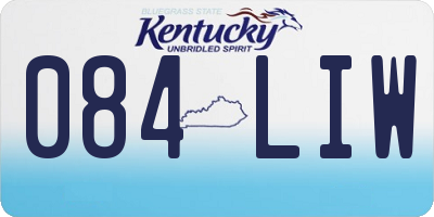 KY license plate 084LIW