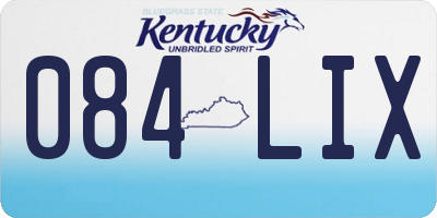 KY license plate 084LIX
