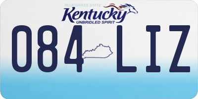 KY license plate 084LIZ