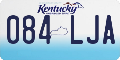 KY license plate 084LJA