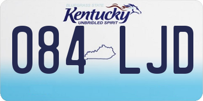 KY license plate 084LJD