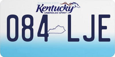 KY license plate 084LJE