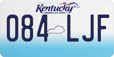 KY license plate 084LJF