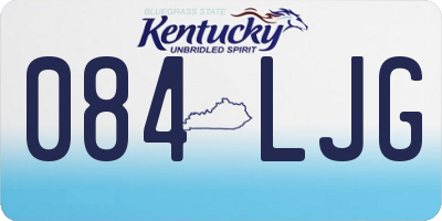 KY license plate 084LJG