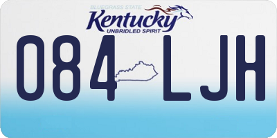 KY license plate 084LJH