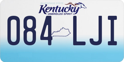 KY license plate 084LJI