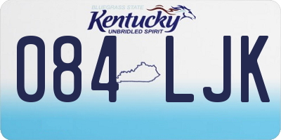 KY license plate 084LJK