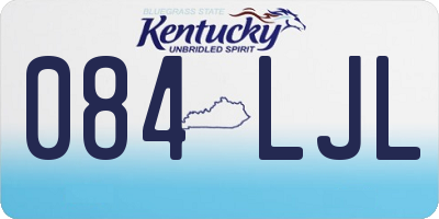 KY license plate 084LJL