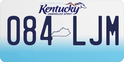 KY license plate 084LJM