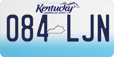 KY license plate 084LJN