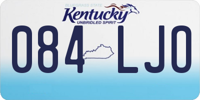 KY license plate 084LJO
