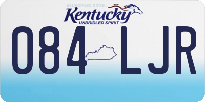 KY license plate 084LJR