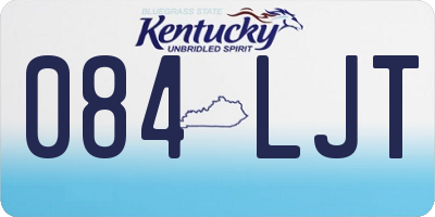 KY license plate 084LJT