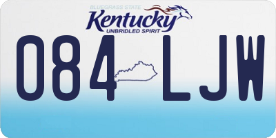 KY license plate 084LJW