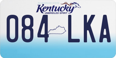 KY license plate 084LKA