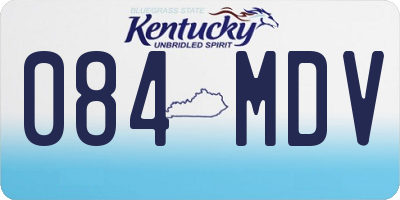 KY license plate 084MDV