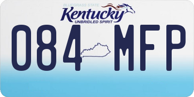 KY license plate 084MFP