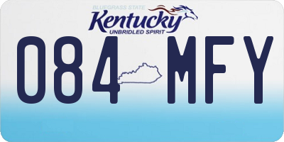 KY license plate 084MFY
