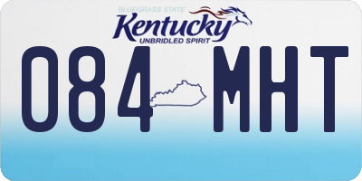 KY license plate 084MHT
