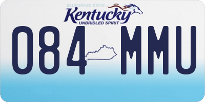 KY license plate 084MMU