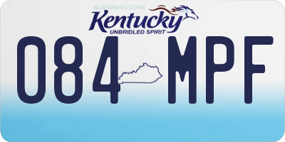KY license plate 084MPF