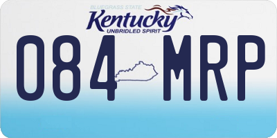 KY license plate 084MRP
