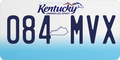 KY license plate 084MVX