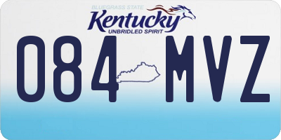 KY license plate 084MVZ