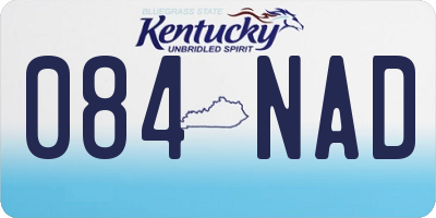 KY license plate 084NAD