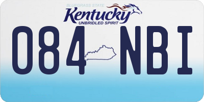 KY license plate 084NBI