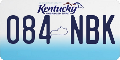 KY license plate 084NBK