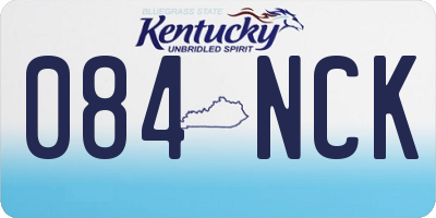 KY license plate 084NCK