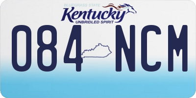 KY license plate 084NCM