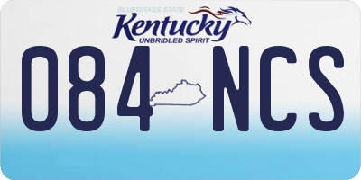 KY license plate 084NCS