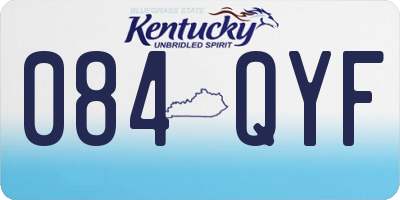 KY license plate 084QYF