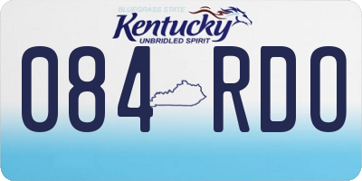 KY license plate 084RDO