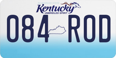 KY license plate 084ROD